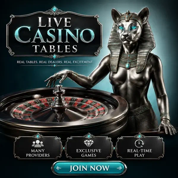 Elegante dea gatto argentata che gira la roulette ai tavoli live casino Winaura