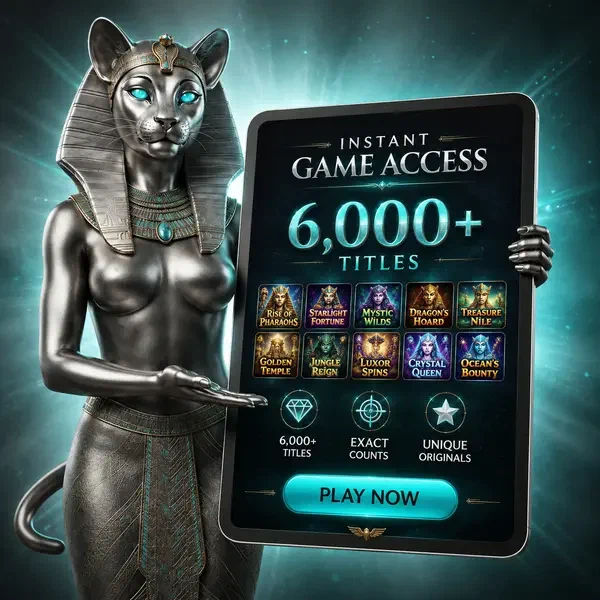 Il Custode presenta un catalogo di giochi esteso con oltre 6.000 giochi che popolano istantaneamente la tua lobby di login